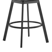 Hazel Outdoor Patio Swivel Counter Stool in Aluminum with Teak Wood and Charcoal Cushion - Furniture City (CA)l