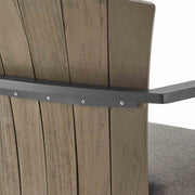 Hazel Outdoor Patio Swivel Bar Stool in Aluminum with Teak Wood and Charcoal Cushion - Furniture City (CA)l