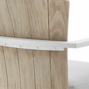 Hazel Outdoor Patio Swivel Counter Stool in Aluminum with Teak Wood and Argent Gray Cushion - Furniture City (CA)l