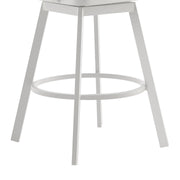 Hazel Outdoor Patio Swivel Counter Stool in Aluminum with Teak Wood and Argent Gray Cushion - Furniture City (CA)l