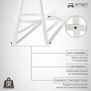 Harper 26 in. Matte White Counter Height Rubberwood Swivel Barstool with Fog Fabric Seat - Furniture City (CA)l