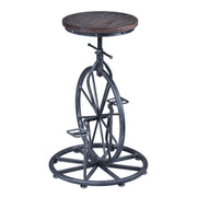 Harlem Adjustable Height Swivel Pine Wood and Metal Bicycle Bar Stool - Furniture City (CA)l