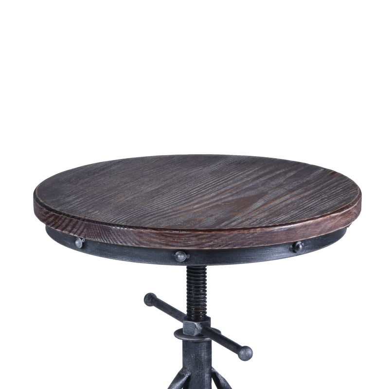 Harlem Adjustable Height Swivel Pine Wood and Metal Bicycle Bar Stool - Furniture City (CA)l