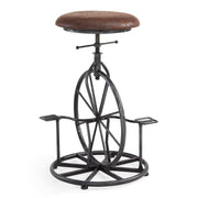 Harlem Adjustable Height Swivel Wrangler Fabric and Metal Bicycle Bar Stool - Furniture City (CA)l