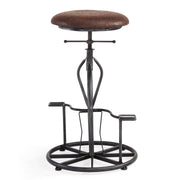 Harlem Adjustable Height Swivel Wrangler Fabric and Metal Bicycle Bar Stool - Furniture City (CA)l