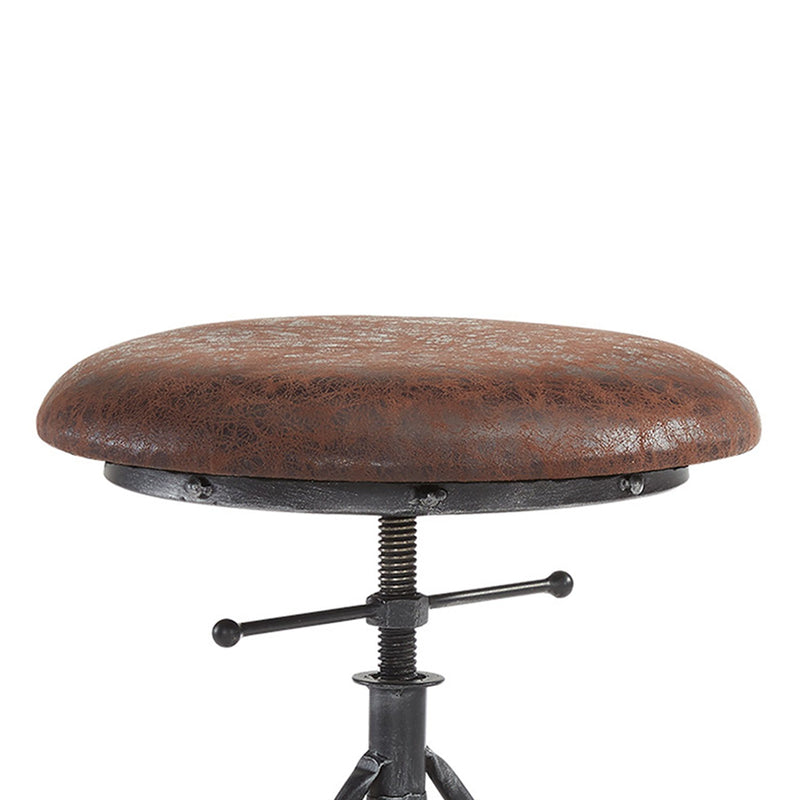 Harlem Adjustable Height Swivel Wrangler Fabric and Metal Bicycle Bar Stool - Furniture City (CA)l