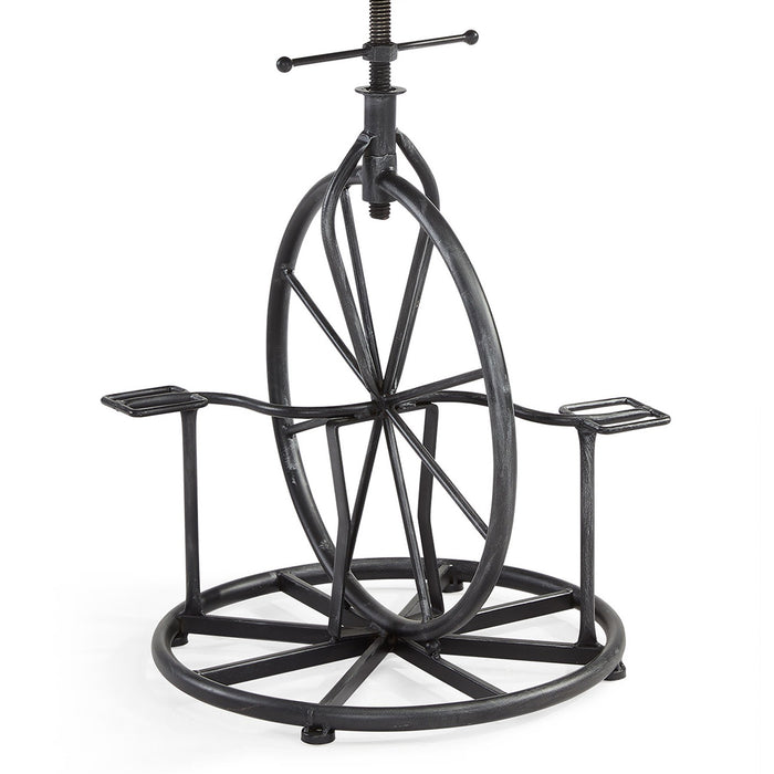 Harlem Adjustable Height Swivel Wrangler Fabric and Metal Bicycle Bar Stool