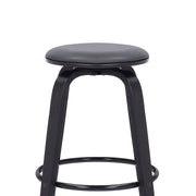 Harbor 30" Bar Height Backless Swivel Gray Faux Leather and Black Wood Mid-Century Modern Bar Stool - Furniture City (CA)l