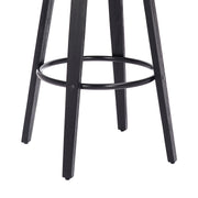 Harbor 30" Bar Height Backless Swivel Gray Faux Leather and Black Wood Mid-Century Modern Bar Stool - Furniture City (CA)l