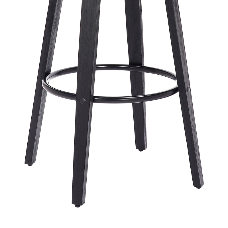 Harbor 30" Bar Height Backless Swivel Gray Faux Leather and Black Wood Mid-Century Modern Bar Stool - Furniture City (CA)l