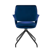 Hadley Dining Room Accent Chair in Blue Velvet with Black Finish - Furniture City (CA)l