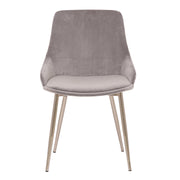 Heidi Gray Velvet Dining Accent Chair with Chrome Metal Legs - Furniture City (CA)l