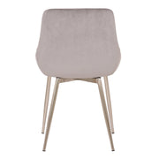 Heidi Gray Velvet Dining Accent Chair with Chrome Metal Legs - Furniture City (CA)l