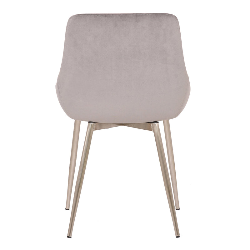 Heidi Gray Velvet Dining Accent Chair with Chrome Metal Legs - Furniture City (CA)l