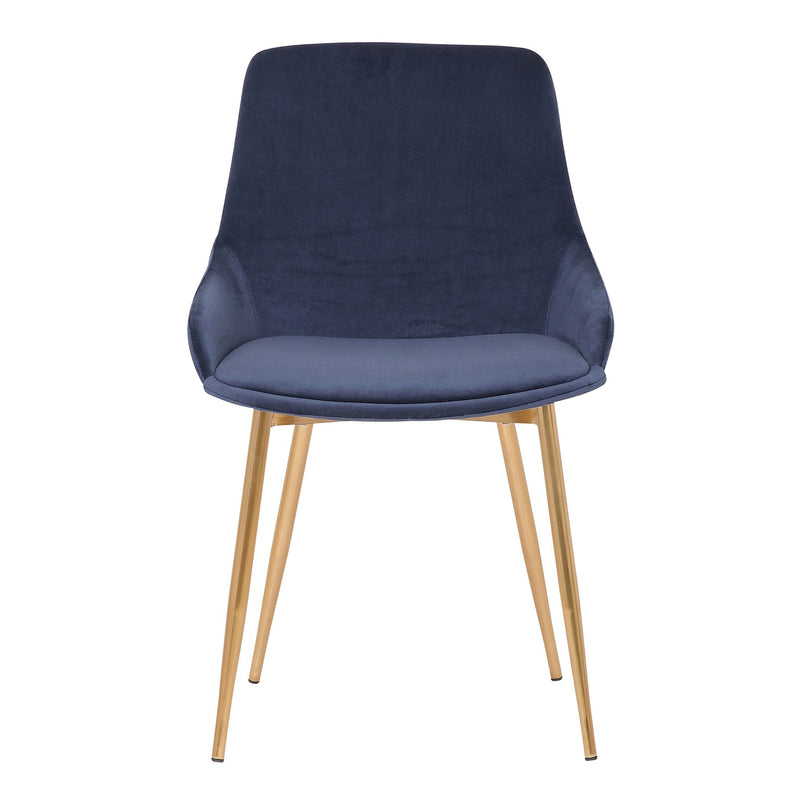 Heidi Blue Velvet Dining Accent Chair with Gold Metal Legs - Furniture City (CA)l