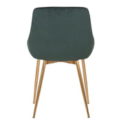 Heidi Green Velvet Dining Accent Chair with Gold Metal Legs - Furniture City (CA)l