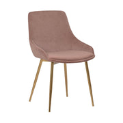 Heidi Blush Velvet Dining Accent Chair with Gold Metal Legs - Furniture City (CA)l