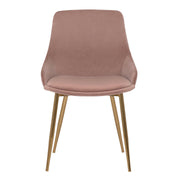 Heidi Blush Velvet Dining Accent Chair with Gold Metal Legs - Furniture City (CA)l