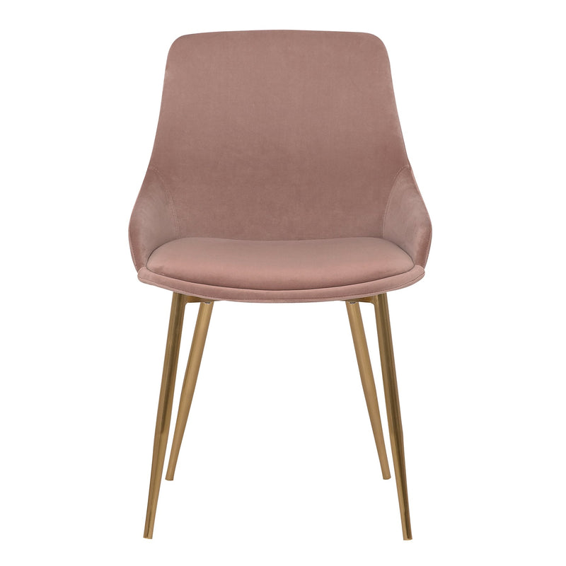 Heidi Blush Velvet Dining Accent Chair with Gold Metal Legs - Furniture City (CA)l