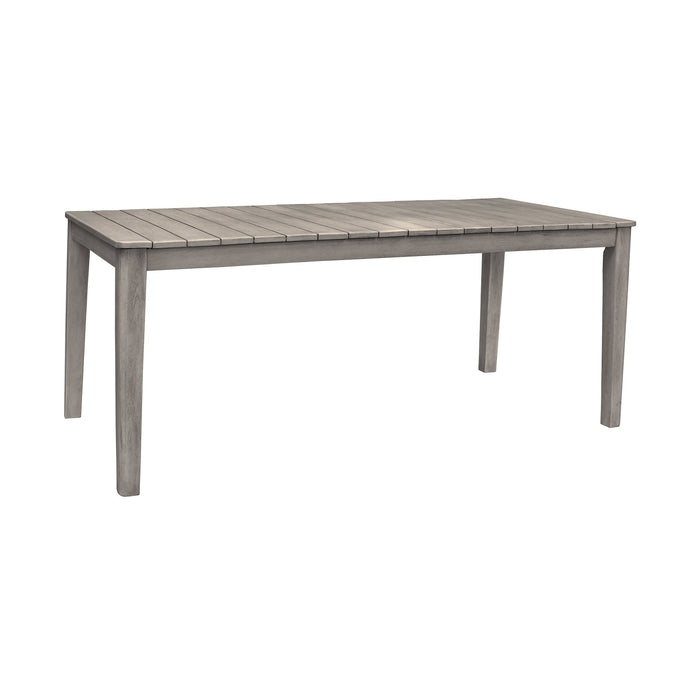 Haiti Patio Outdoor Dining Table in Gray Acacia Wood