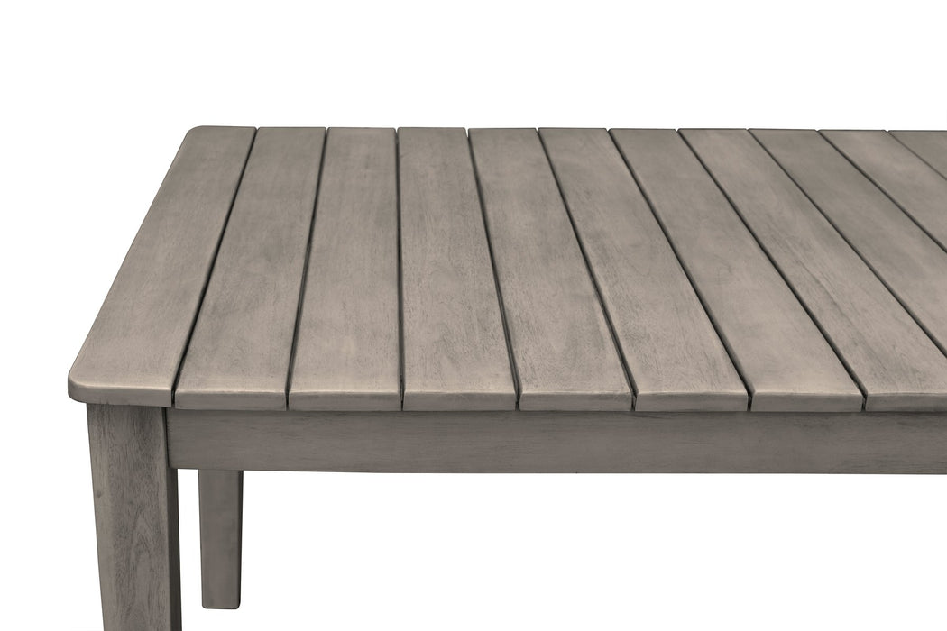 Haiti Patio Outdoor Dining Table in Gray Acacia Wood