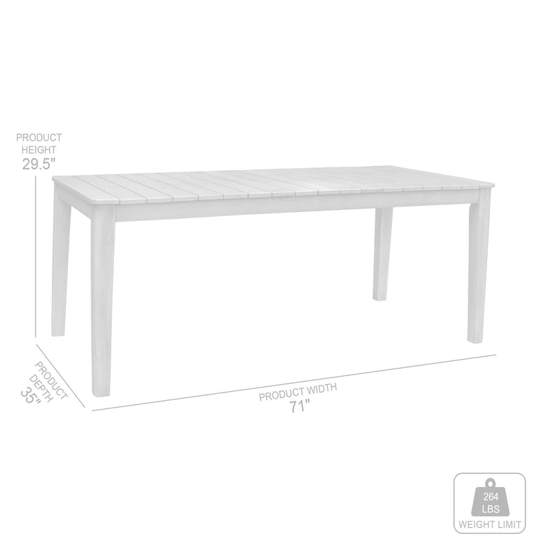 Haiti Patio Outdoor Dining Table in Gray Acacia Wood - Furniture City (CA)l