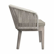 Haiti Patio Outdoor Dining Chairs with Arms in Gray Acacia Wood and Rope - Set of 2 - Furniture City (CA)l