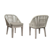 Haiti Patio Outdoor Dining chairs in Gray Acacia Wood and Rope - Set of 2 - Furniture City (CA)l