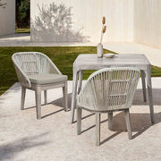 Haiti Patio Outdoor Dining chairs in Gray Acacia Wood and Rope - Set of 2 - Furniture City (CA)l