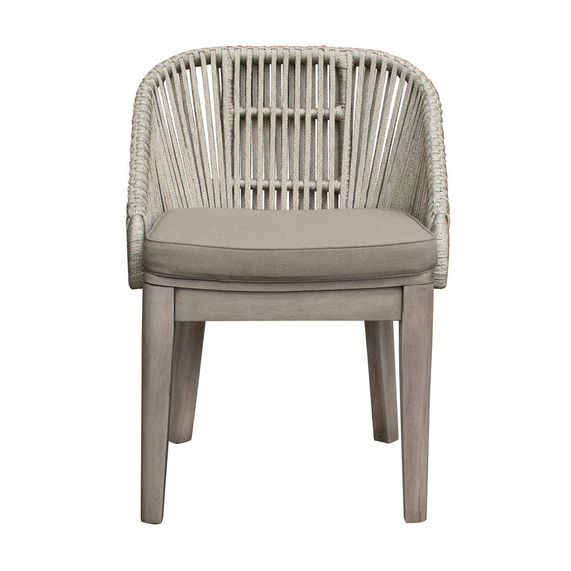 Haiti Patio Outdoor Dining chairs in Gray Acacia Wood and Rope - Set of 2 - Furniture City (CA)l