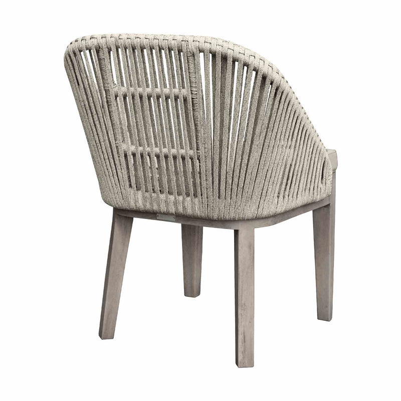 Haiti Patio Outdoor Dining chairs in Gray Acacia Wood and Rope - Set of 2 - Furniture City (CA)l
