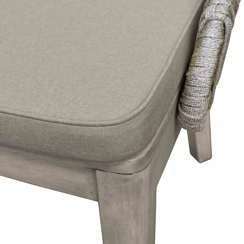 Haiti Patio Outdoor Dining chairs in Gray Acacia Wood and Rope - Set of 2 - Furniture City (CA)l