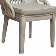 Haiti Patio Outdoor Dining chairs in Gray Acacia Wood and Rope - Set of 2 - Furniture City (CA)l