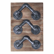 Hawk Industrial Wine Rack in Industrial Gray and Pine Wood - Furniture City (CA)l