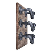 Hawk Industrial Wine Rack in Industrial Gray and Pine Wood - Furniture City (CA)l