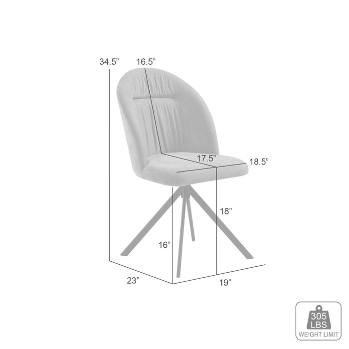 Hallie Contemporary Swivel Curved Back Almond Upholstered Dining Chair - Set of 2