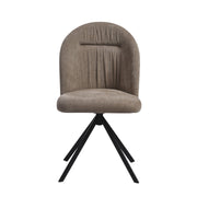 Hallie Contemporary Swivel Curved Back Almond Upholstered Dining Chair - Set of 2 - Furniture City (CA)l