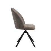 Hallie Contemporary Swivel Curved Back Almond Upholstered Dining Chair - Set of 2 - Furniture City (CA)l