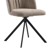 Hallie Contemporary Swivel Curved Back Almond Upholstered Dining Chair - Set of 2 - Furniture City (CA)l