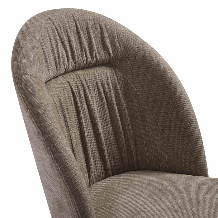 Hallie Contemporary Swivel Curved Back Almond Upholstered Dining Chair - Set of 2