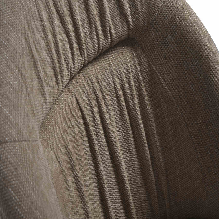 Hallie Contemporary Swivel Curved Back Almond Upholstered Dining Chair - Set of 2