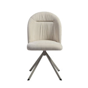 Hallie Contemporary Swivel Curved Back Cream Upholstered Dining Chair - Set of 2 - Furniture City (CA)l