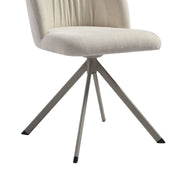 Hallie Contemporary Swivel Curved Back Cream Upholstered Dining Chair - Set of 2 - Furniture City (CA)l