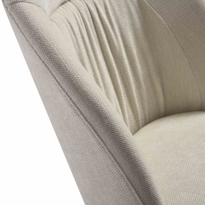 Hallie Contemporary Swivel Curved Back Cream Upholstered Dining Chair - Set of 2