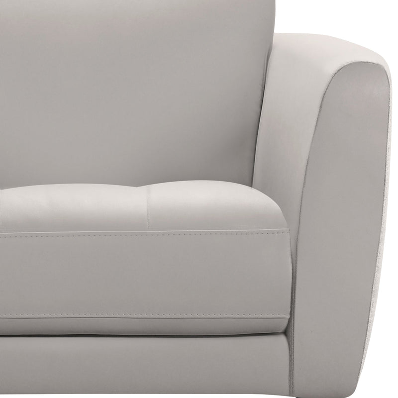 Hope Contemporary Chair in Genuine Dove Gray Leather with Black Metal Legs - Furniture City (CA)l