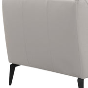 Hope Contemporary Chair in Genuine Dove Gray Leather with Black Metal Legs - Furniture City (CA)l