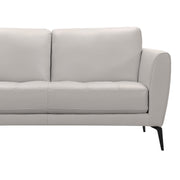Hope Contemporary Loveseat in Genuine Dove Gray Leather with Black Metal Legs - Furniture City (CA)l
