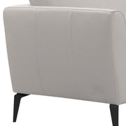 Hope Contemporary Loveseat in Genuine Dove Gray Leather with Black Metal Legs - Furniture City (CA)l