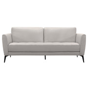Hope Contemporary Sofa in Genuine Dove Gray Leather with Black Metal Legs - Furniture City (CA)l