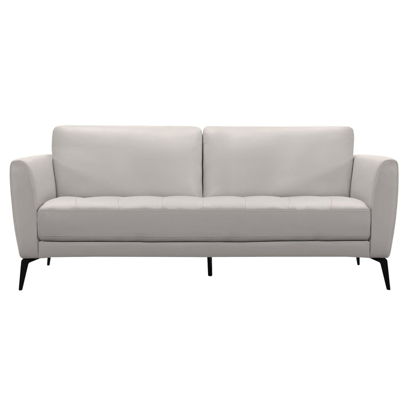Hope Contemporary Sofa in Genuine Dove Gray Leather with Black Metal Legs - Furniture City (CA)l